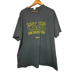 Kerusso Graphic T Shirt Men 3XL Black Excellent May The Lord Be With You Parody